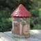 11.5" Solar Powered LED Round Mushroom Fairy Cottage Outdoor Garden Statue